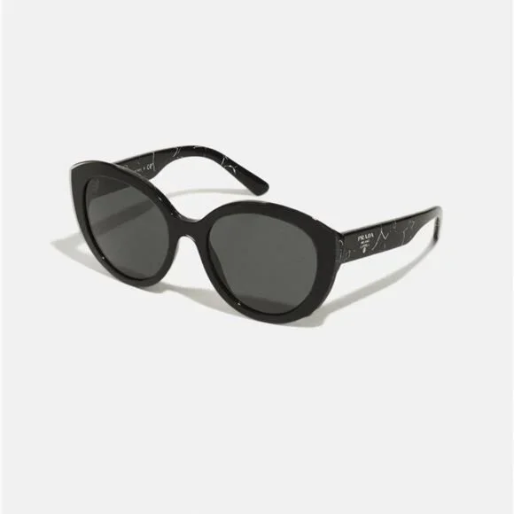 New Authentic- PRADA Dark Grey Cat Eye Ladies Sunglasses PR 01YS 09V5S0 54 - Picture 1 of 16